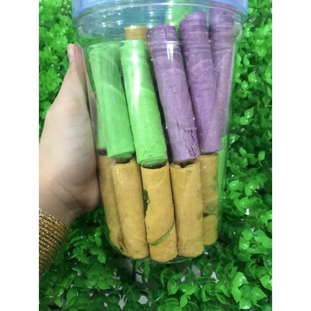 Bánh Ống Kem Mix 3 Vị Dứa , Đậu Phộng , Môn - 100G / 250G / 500G