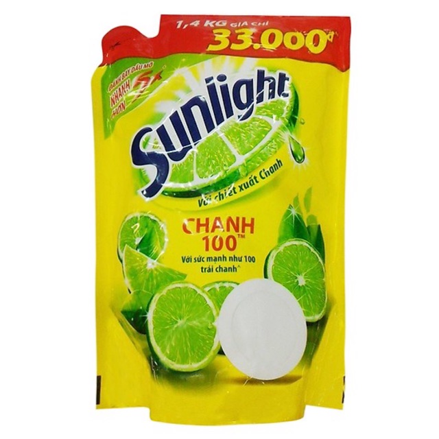 Nước Rửa Chén-Bát Sunlight Chanh Túi 1,4Kg