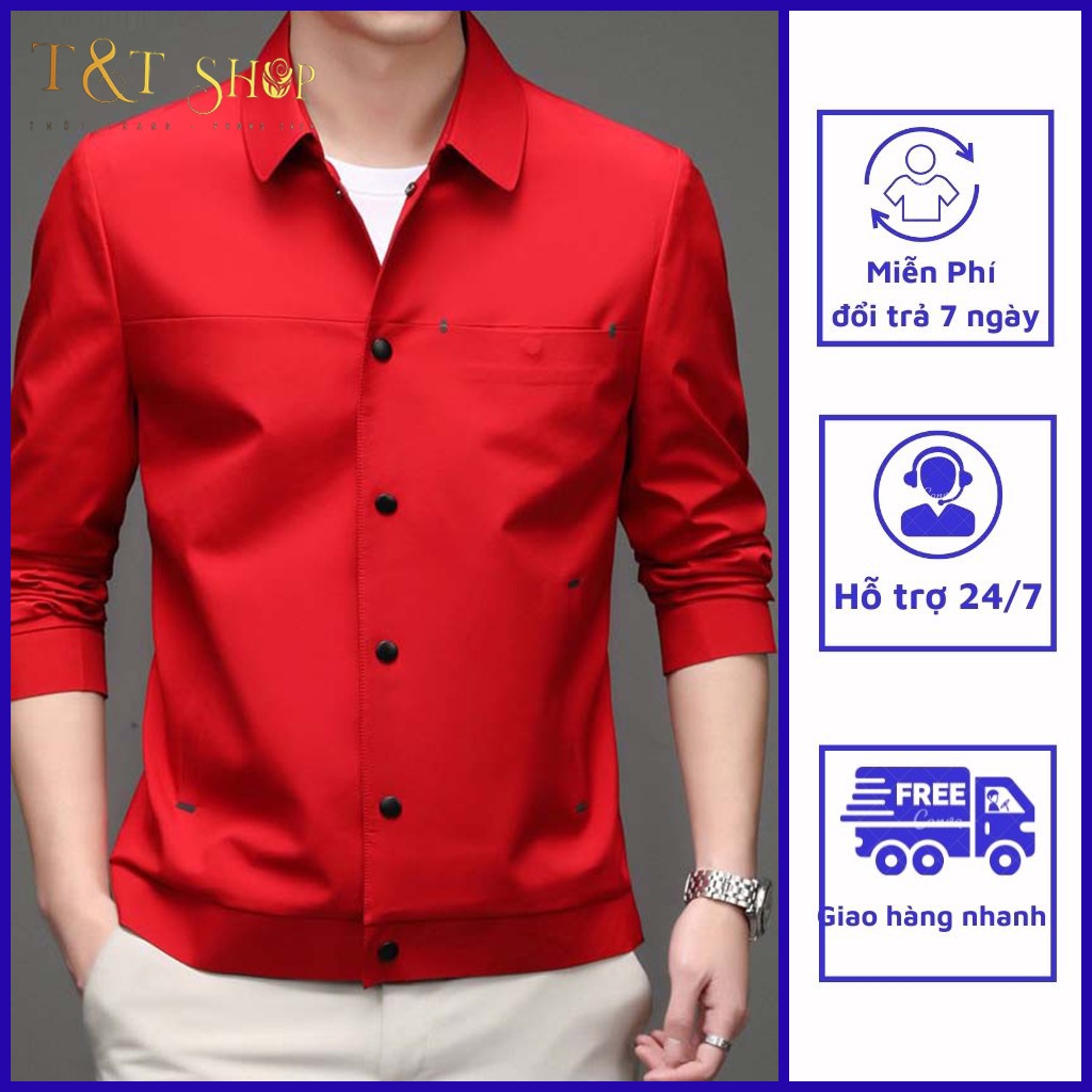 ✧﹉﹍Áo sơ mi nam, T&T tay lỡ cúc bấm mang phóng cách trẻ trung lịch lãm H55