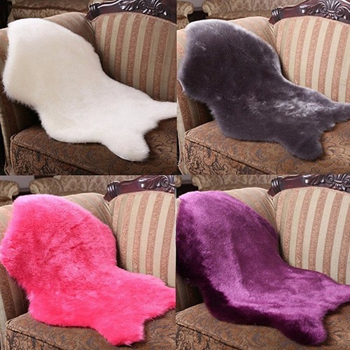 Thảm lông phủ ghế sofa màu trơn chống trượt tiện dụng
