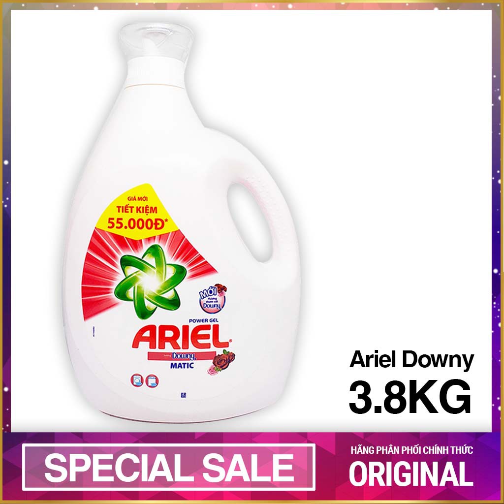 Chai Nước Giặt Ariel 3.8kg Downy Sạch Nhanh Gấp 2 Lần