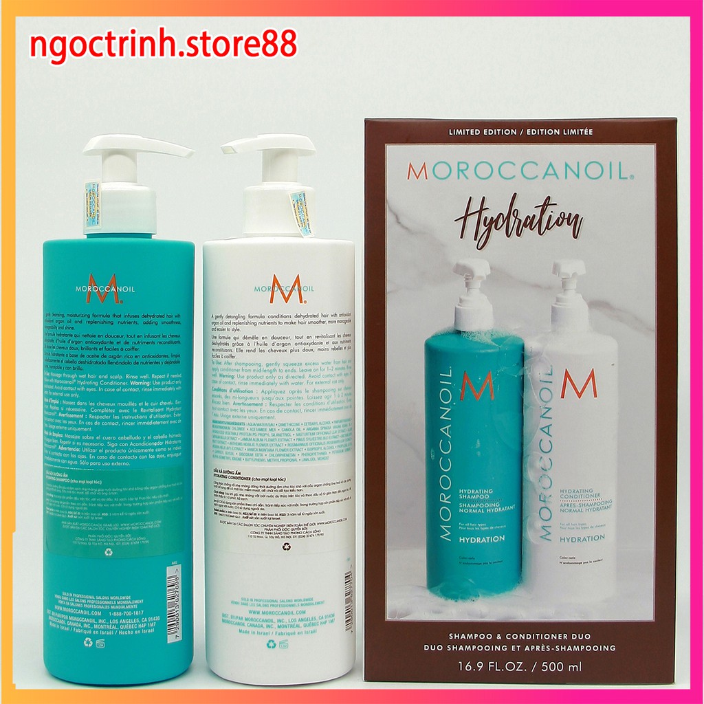 Dầu Gội Dầu Xả Dưỡng Ẩm Phục Hồi MOROCCANOIL 500ml