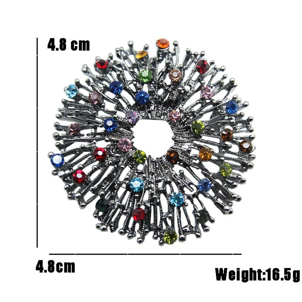 IVORY Trâm Cài Áo Hình Vòng Hoa Đính Đá Nhiều Màu Chất Lượng Cao Cho Cô Dâu