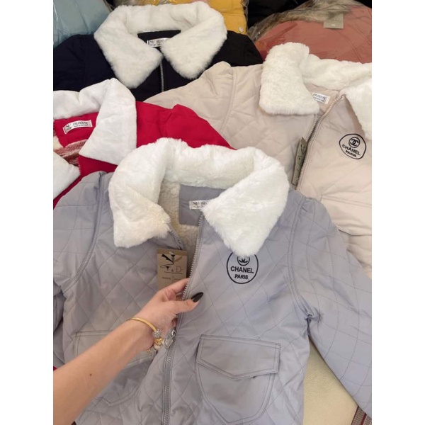 Áo phao nữ lót lông, cổ lông cực ấm túi hộp | BigBuy360 - bigbuy360.vn