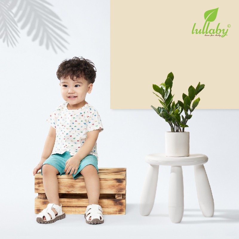 Bộ quần áo trẻ em cộc tay cài giữa cho bé trai mới nhất của lullaby nhật hoa sale giảm giá 30% [ NHT05B ]