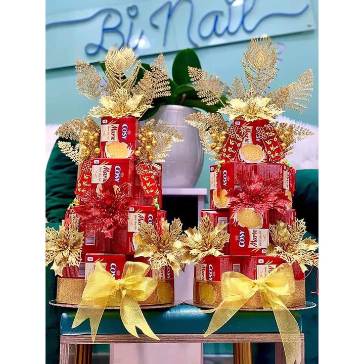 Set Đồ Trang Trí Tháp Bánh - Phụ Kiện Làm Oản Tài Lộc Trưng Bày Dịp Lễ, Tết Rước May Mắn
