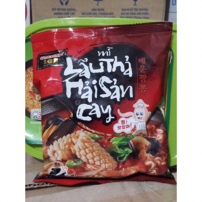 Mì lẩu thả Hải Sản cay Omachi 108g