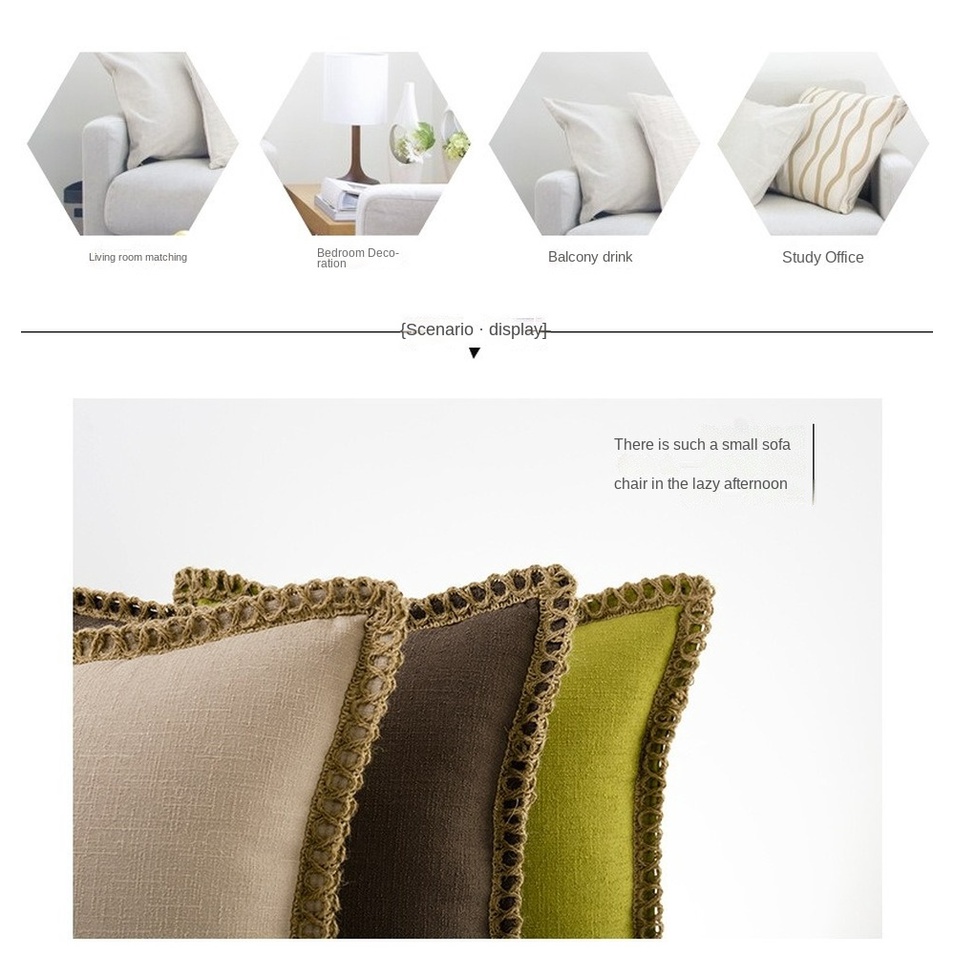Vỏ Gối Sofa Vải Lanh Cotton Hình Vuông Màu Trơn Có Khóa Kéo Kích Thước 45X45Cm Trang Trí Nhà Cửa