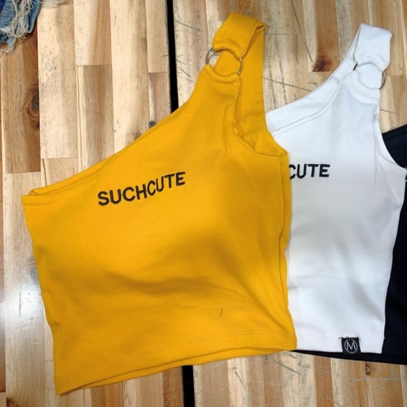 Áo Croptop Chéo Vai Siêu Sexy Có Mút Ngực Chất Dày Dặn