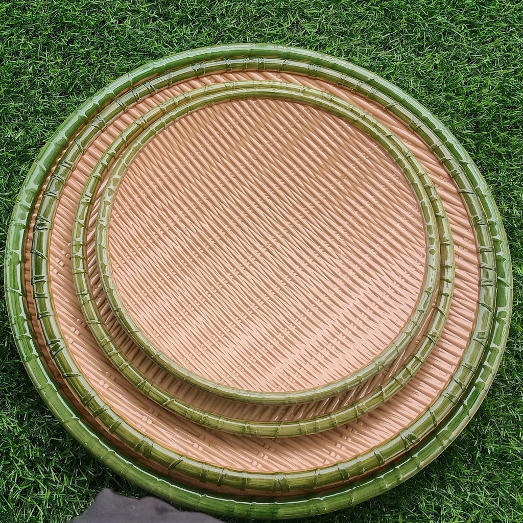 Đĩa kiểu mây tre đan nhiều kích thước ,đựng bún đậu, rau củ quả