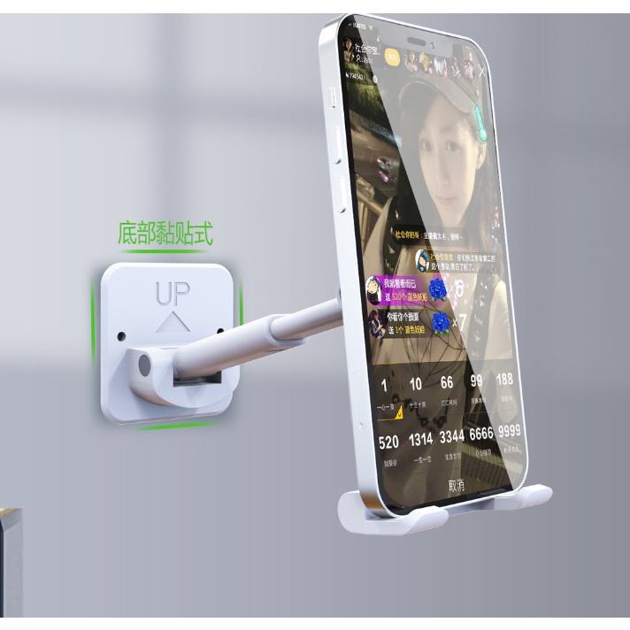 Giá đỡ điện thoại di động dán tường phòng tắm, trong nhà bếp siêu dính chắc chắn gập gọn dễ dàng hot 2022