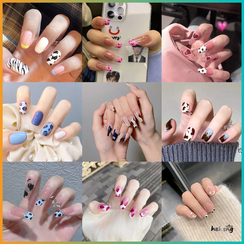 VN (Hàng Mới Về) Set 24 Móng Tay Giả Mềm Mại Cho Nữ