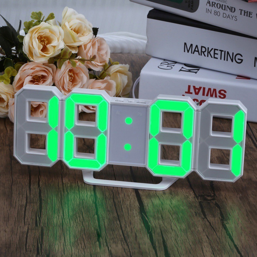 Đồng hồ LED để bàn làm việc, treo tường thông minh TN828 nhiều chức năng báo thức, nhiệt độ, cảm biến âm thanh