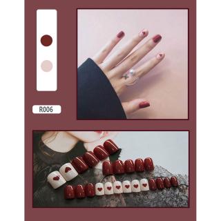 Set 24 móng tay giả màu đẹp mắt tiện dụng R006