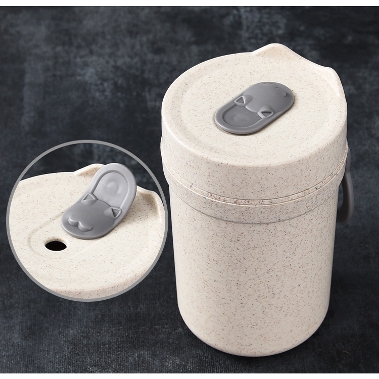 Combo Cốc Nhựa Có Nắp Đựng Canh + Thìa Ăn Cơm + Ống Hút inox - Cốc nhựa đựng trà sữa có ống hút