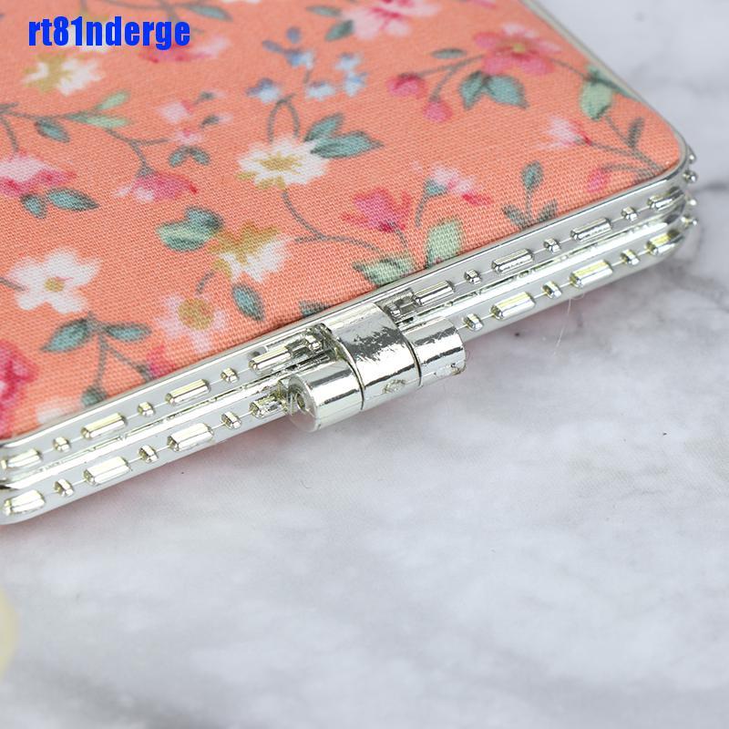 [Hàng mới về] Gương trang điểm dạng gập hai mặt mini bỏ túi thiết kế vỏ in họa tiết hoa phong cách vintage