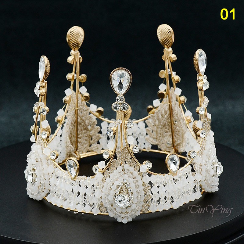 GETNOIVAS Vương Miện Đính Đá Pha Lê Nhân Tạo Cho Cô Dâu
