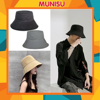 Mũ bucket Munisu 2 mặt tròn vành cá tính phong cách Hàn Quốc MD05