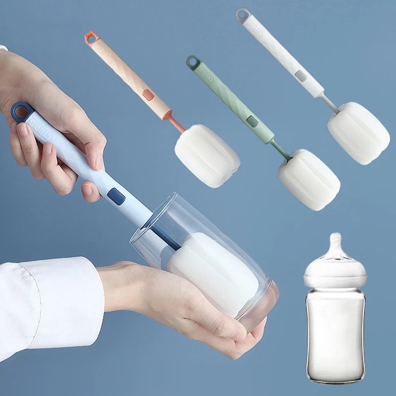 Bàn Chải Bọt Biển Cán Dài Dùng Để Cọ Rửa Chai Lọ