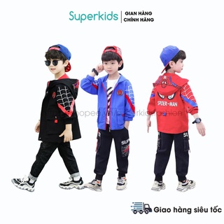 Áo khoác gió  Spiderman túi hộp năng động cho bé trai bé gái 10-23kg QATE722
