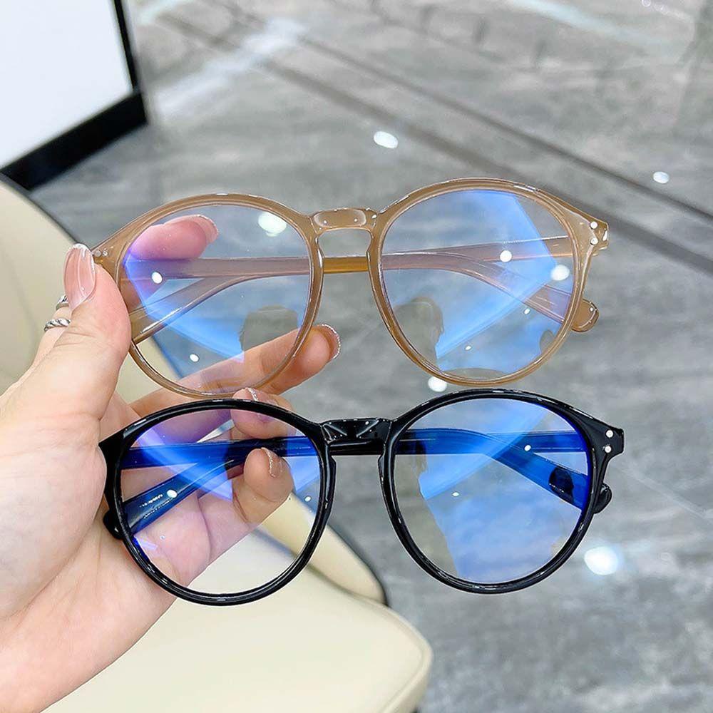 Mắt Kính Gọng Tròn Chống Bức Xạ Phong Cách Hàn Quốc Cho Nam Nữ