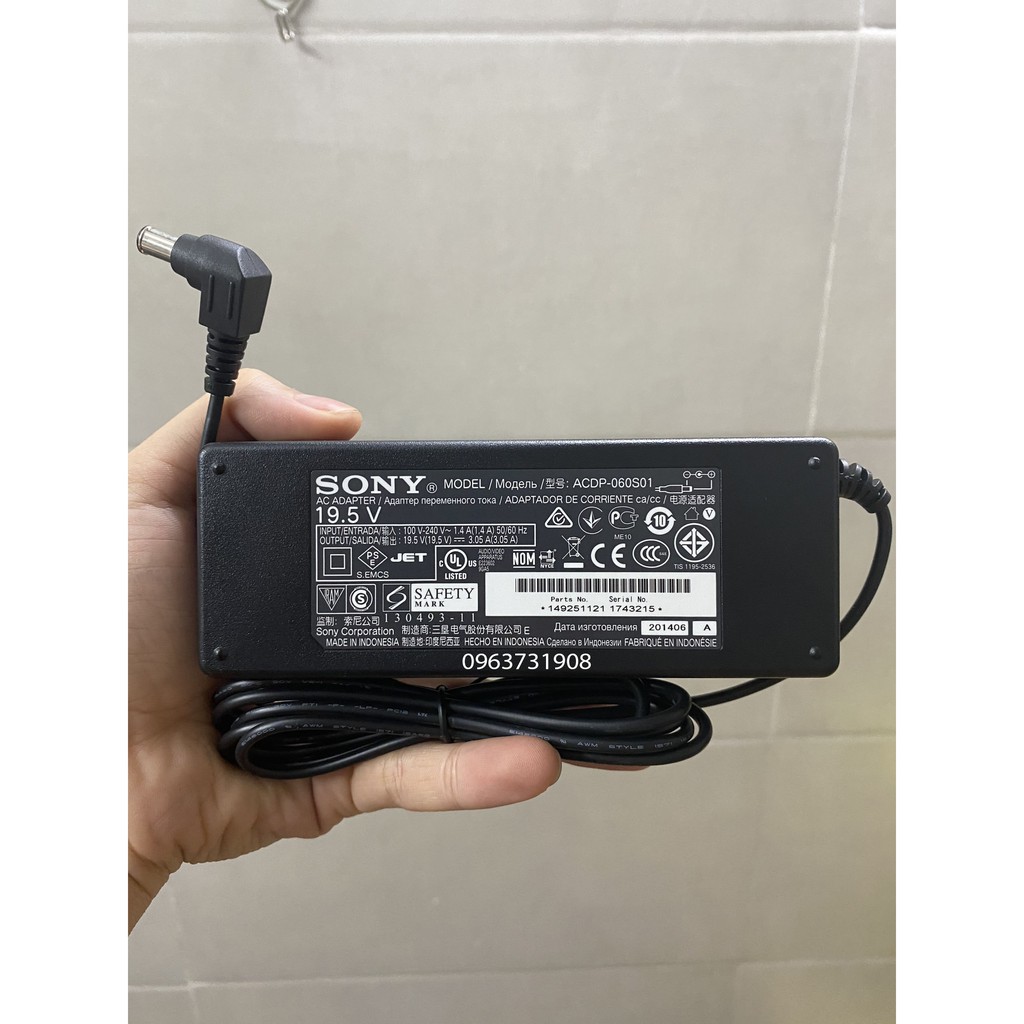 Dây nguồn tivi sony 19.5V-3.05A chính hãng bảo hành 12 tháng