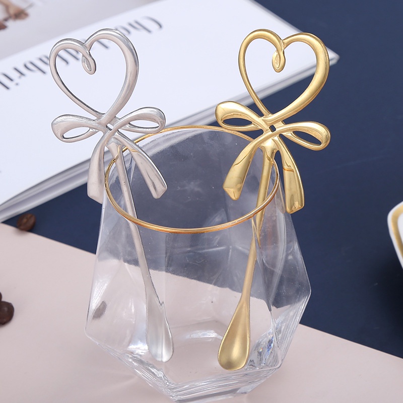 Muỗng Cà Phê Bằng Thép Không Gỉ 304 Hình Nơ Ba Chiều