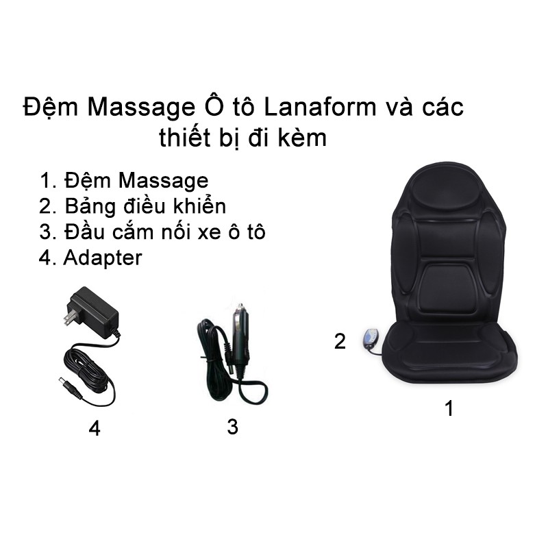 ĐỆM MASSAGE Ô TÔ LANAFORM BACK MASSAGE