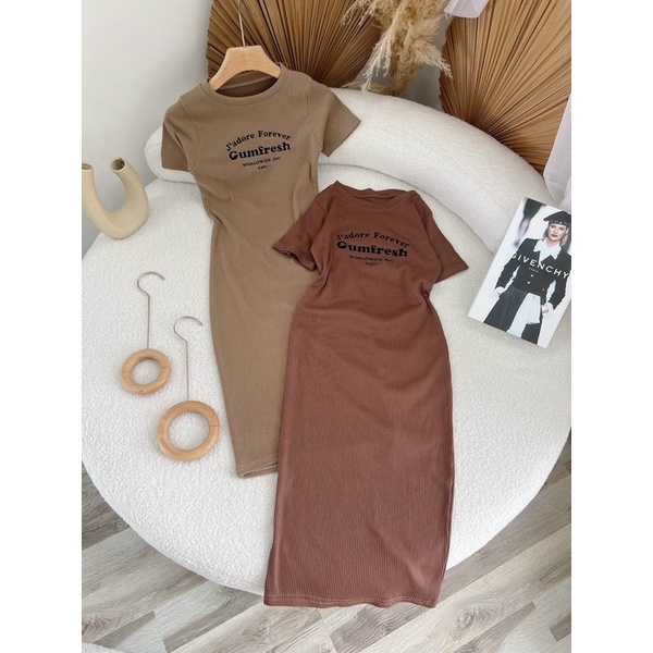 ĐẦM BODY THÊU CHỮ GUM 2M