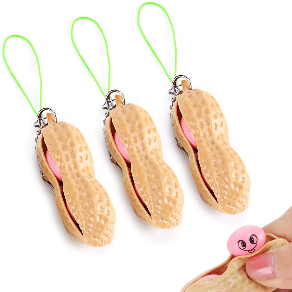 1/3/5/10 Móc Khóa Hình Hạt Đậu Phộng Dễ Thương