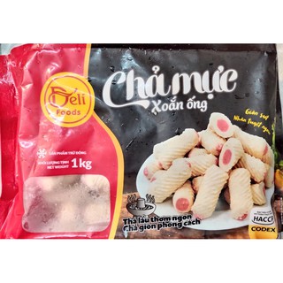 Chả mực xoắn ống hàng công ty Deli 1kg❤️Hà Nội Nowship❤️Cam kết chỉ bán hàng chuẩn công ty. CHẢ MỰC XOẮN ỐNG THẢ LẨU RÁN