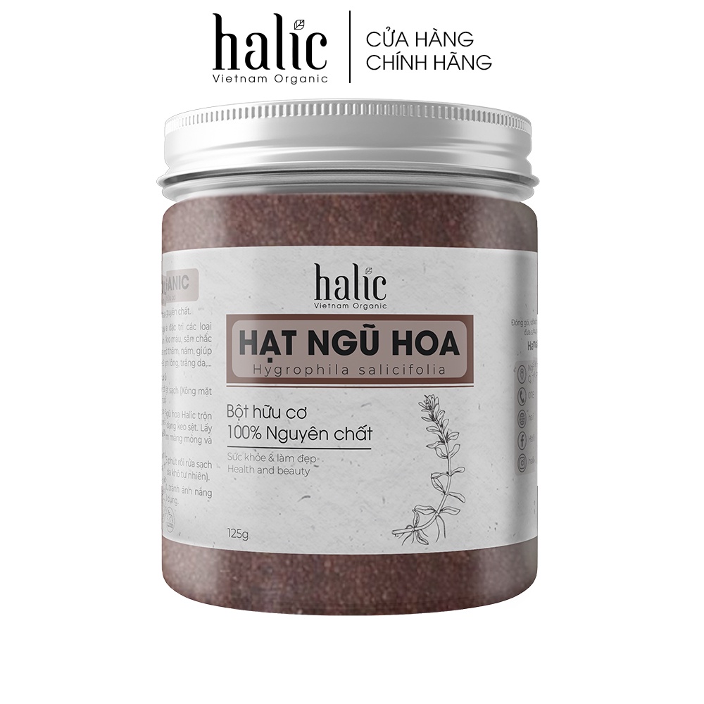 Hạt Ngũ Hoa nguyên chất Halic Organic 125G đắp mặt nạ giảm mụn, mờ thâm, dưỡng trắng da, làm dịu vết viêm