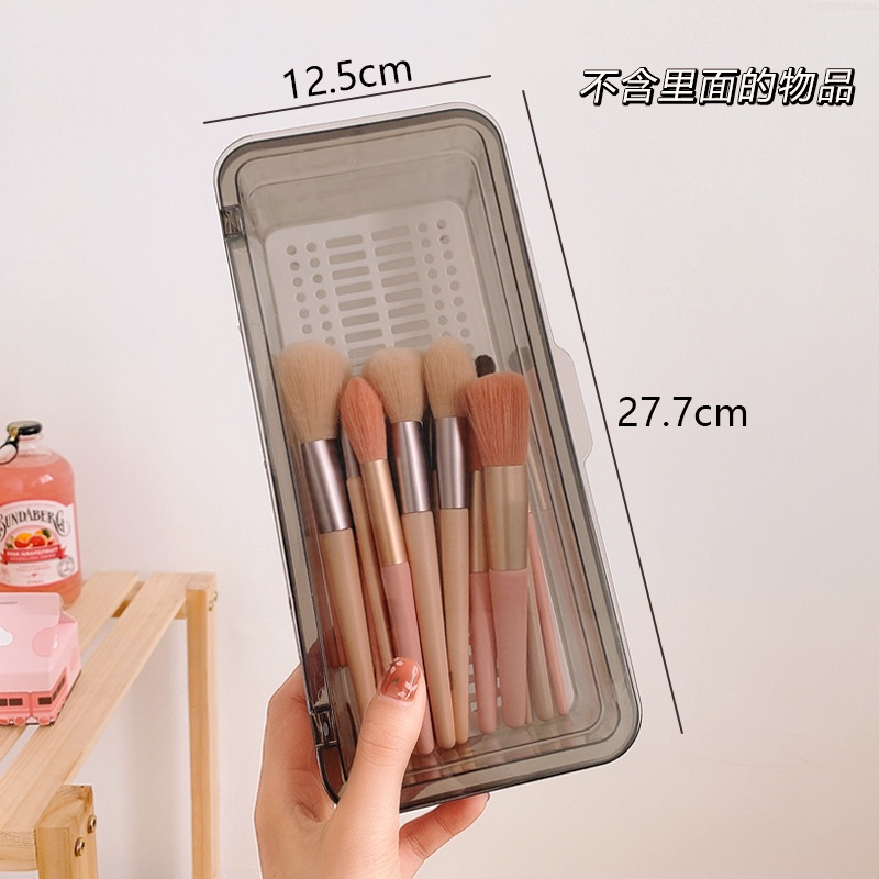 Hộp đựng đồ trang điểm, cọ trang điểm, bông phấn, đồ dùng cá nhân 2 lớp tiện lợi, sạch sẽ