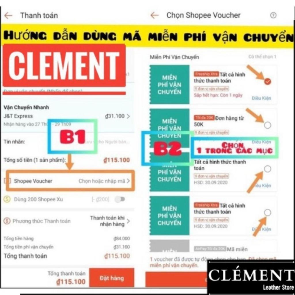 Ví da nam cao cấp, bóp ví nam da bò thật Clément – CM004 - BH 12 tháng - Full box