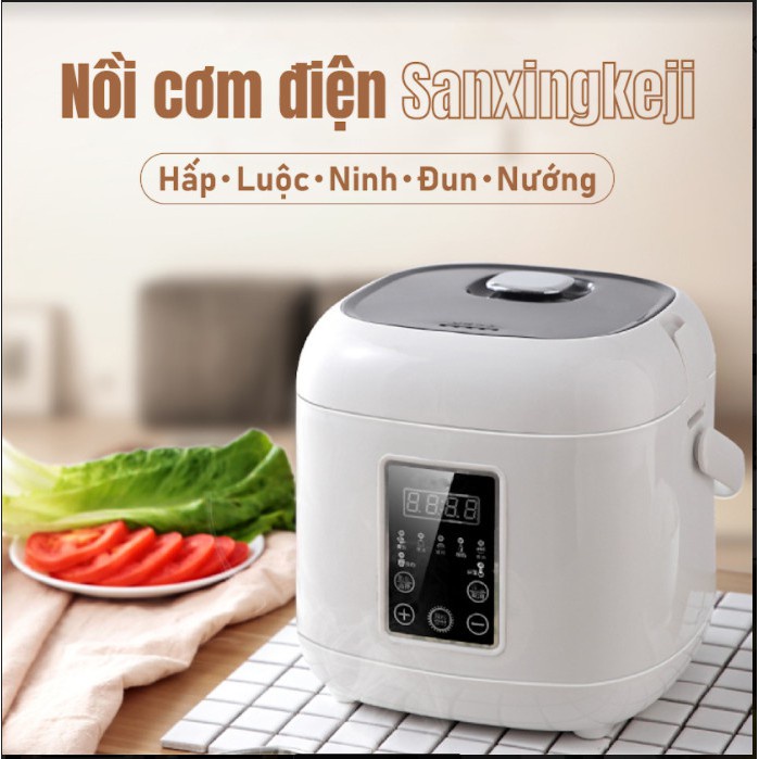 Nồi cơm điện thông minh đa chức năng nhỏ hộ gia đình, nồi cơm 2L Sanxingkeji [BẢO HÀNH, UY TÍN 1 ĐỔI 1]