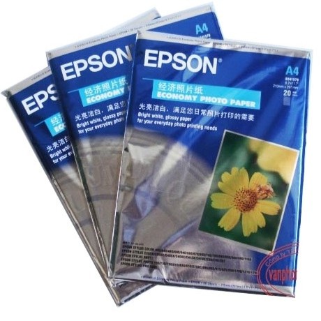 Bộ 3 tập Giấy in ảnh 1 mặt EPSON -A4 ( 20 tờ/1 tập )