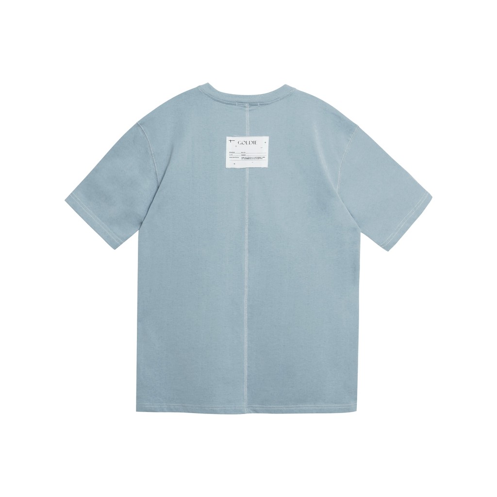 [Mã INCU50 giảm 50K đơn 250K] Áo thun 'GOLDIE VIBE' 100% cotton 2 chiều màu xanh bạc hà | BigBuy360 - bigbuy360.vn