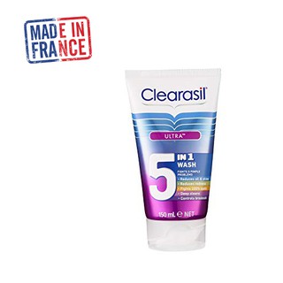Sữa rửa mặt Clearasil Ultra 5 in 1- Made in France