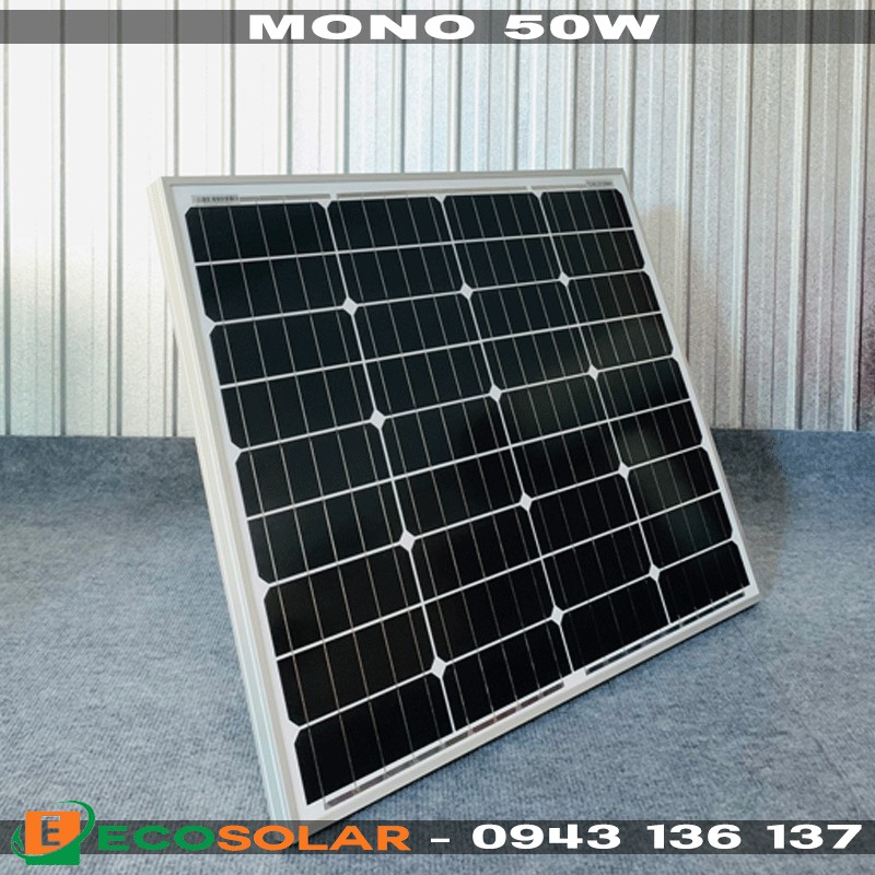 Pin năng lượng mặt trời mono 50w  (2 tấm+1 cặp mc4 đơn)