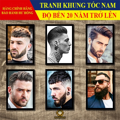 [MS21-21] Album 20 Mẫu Khung Tranh Tóc Nam Trang Trí Tiệm Tóc - Salon - Barber Shop