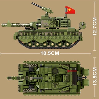 Đồ chơi lắp ráp 900013 xe tăng bọc thép việt nam Type main battle tank