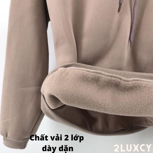 Áo khoác nỉ  Áo khoác hoodie nam nữ đẹp Quàng Châu form rộng Unisex chất nỉ ngoại 2 lớp dày dặn - LUXCY