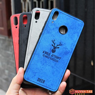 Ốp lưng Huawei Y9 2019 vân vải khắc 3D hình Nai (nhiều màu sắc lựa chọn)