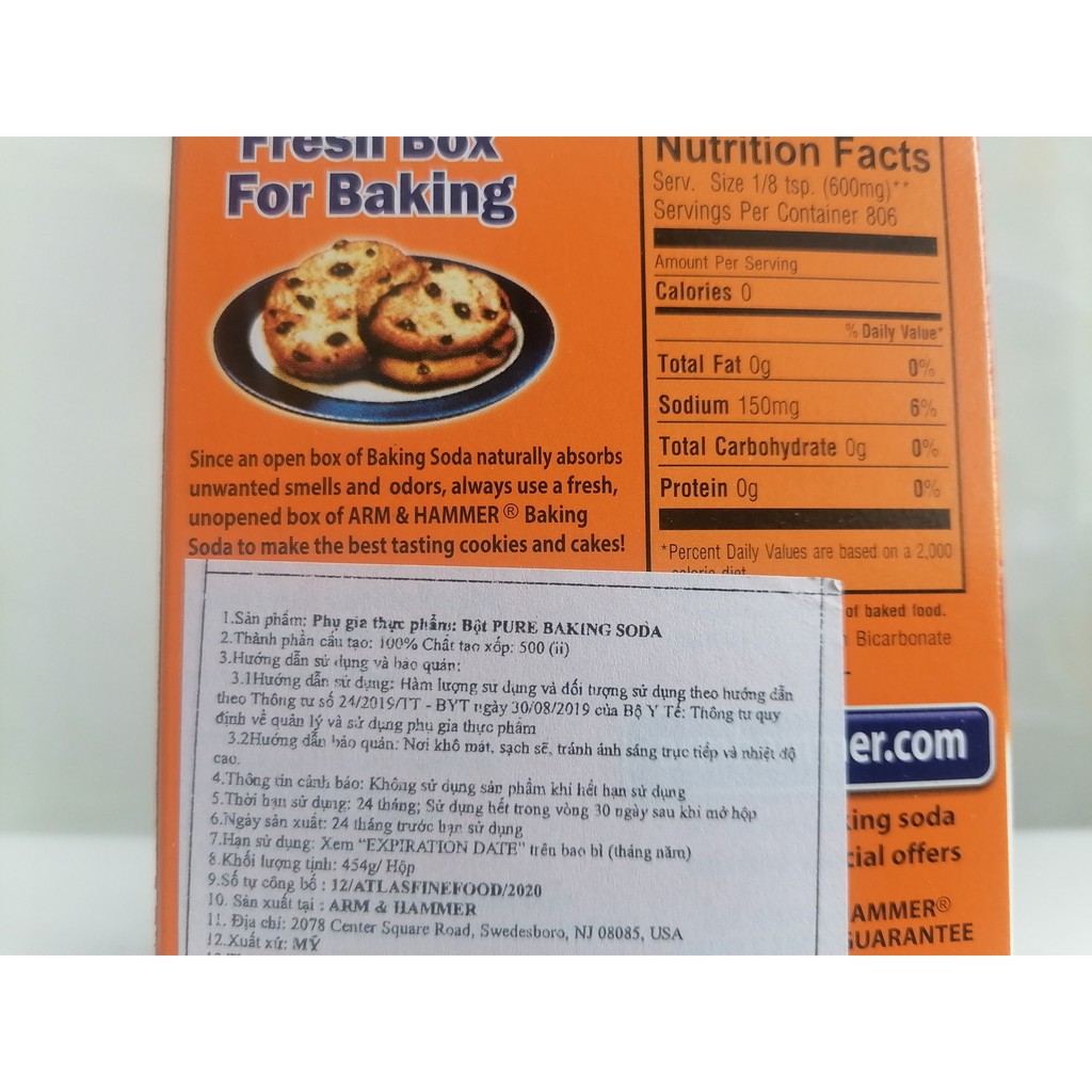 [454g] Muối nở [USA] ARM & HAMMER Pure Baking Soda (als-hk)