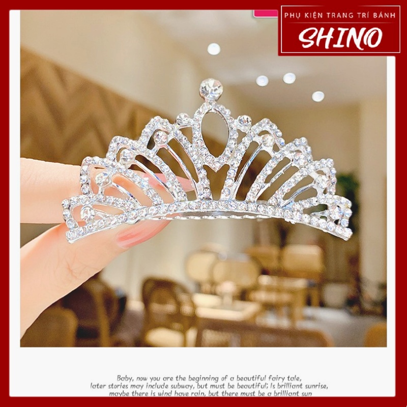 Cài Tóc Công Chúa Cho Bé Gái Tiệc Sinh Nhật Happy Birthday Bằng Kim Loại Đính Đá