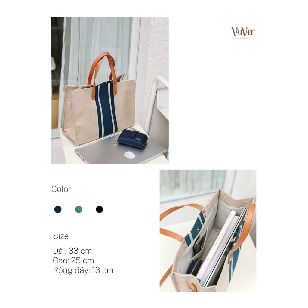 Túi vải bố cao cấp size lớn đựng được laptop 13-14inch - Willow Bag - VuVer Accessories