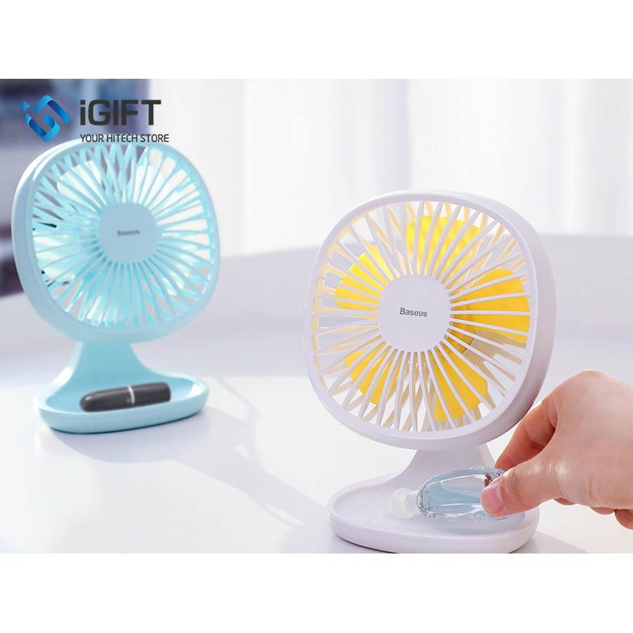 Quạt mini để bàn Baseus Pudding-Shaped Fan, nhỏ gọn tiện lợi 3 mức tốc độ - Rẻ nhất shopee 2020