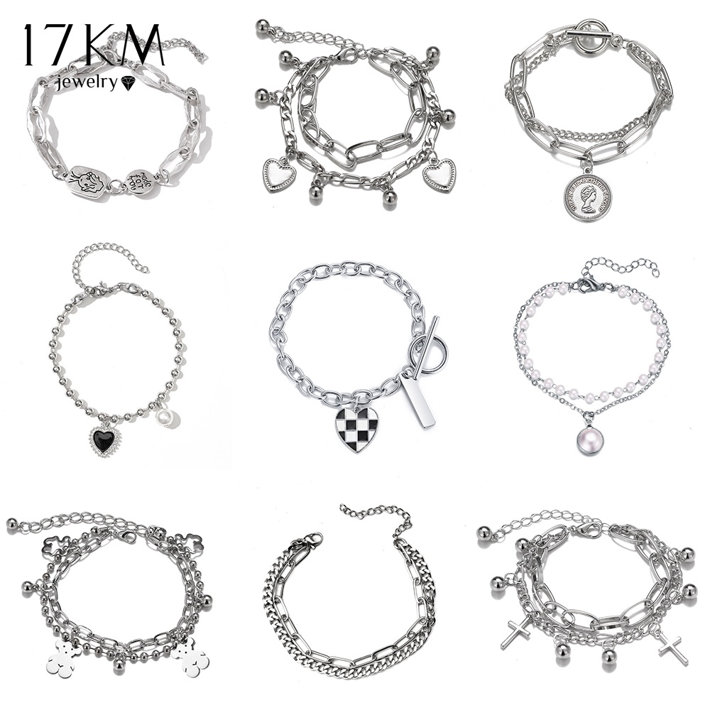 Vòng tay mạ bạc 17Km nhiều kiểu dáng thời trang cho nữ | BigBuy360 - bigbuy360.vn