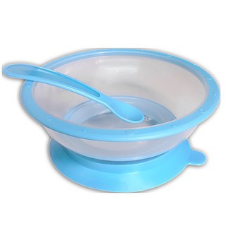 Bát tập ăn đế bám dính, kèm nắp&muỗng ami am55601/1