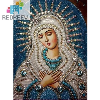 Bộ tranh đính đá 5d tự làm hình đức mẹ và thánh giá 1.13
